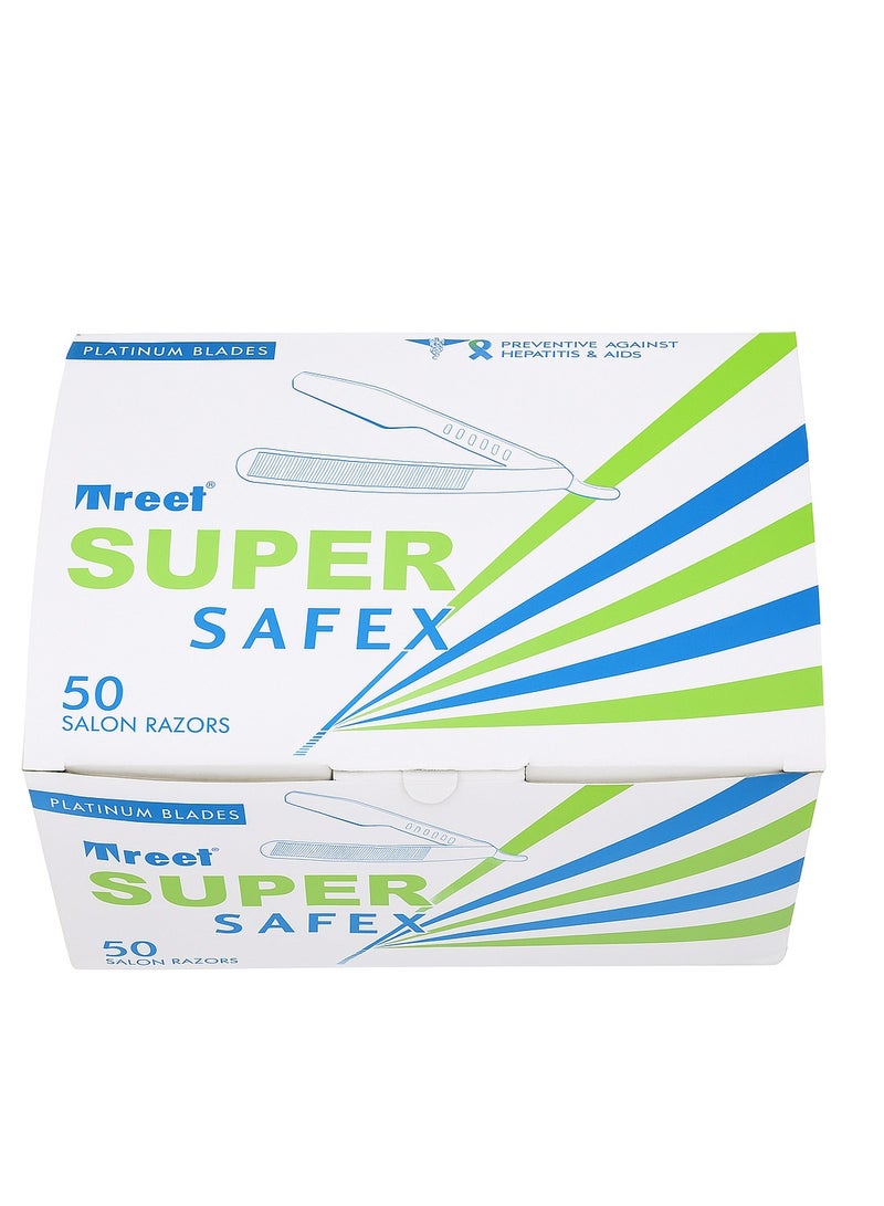 تريت حلاقة صالون قابلة للتصرف من تريت سوبر سافكس - عبوة من 50 شفرة مع شفرات بلاتينية - Image 1