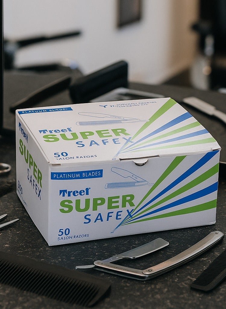 تريت حلاقة صالون قابلة للتصرف من تريت سوبر سافكس - عبوة من 50 شفرة مع شفرات بلاتينية - Image 2