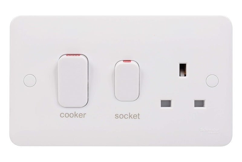 Schneider Electric Lisse 45A 2-Gang Cooker Control Unit - Image 1