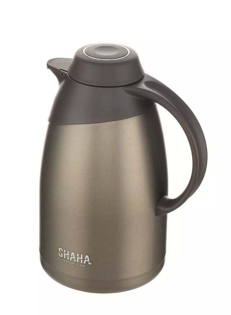 SHAHA زجاجة فراغ من الفولاذ المقاوم للصدأ مع فلتر 1.4 لتر رمادي معدني - Image 2