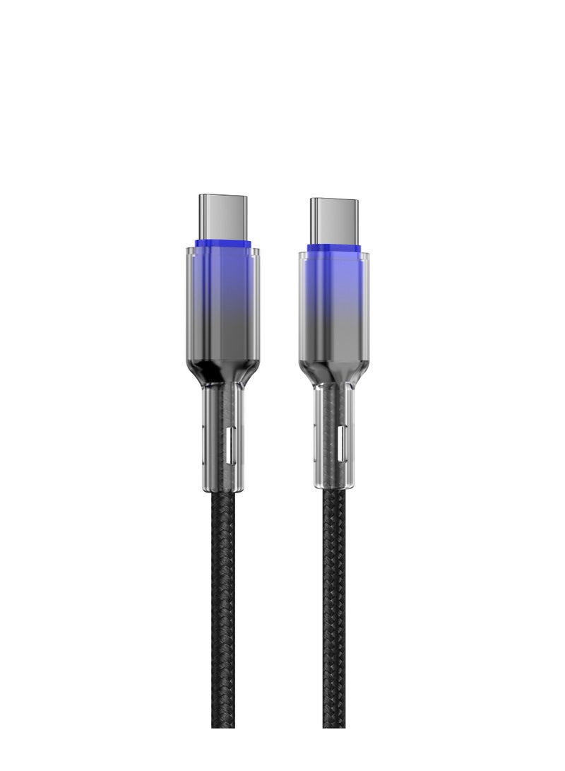 جي باور كابل G-Power GP-C55 (كابل USB-C إلى USB-C) 65 واط، يدعم أجهزة Apple iPhone 17/16/15 Series، وiPad Pro، وUSB-C MacBook، وSamsung Galaxy، وPixel، والأجهزة اللوحية، بطول 1 متر - أسود - Image 1