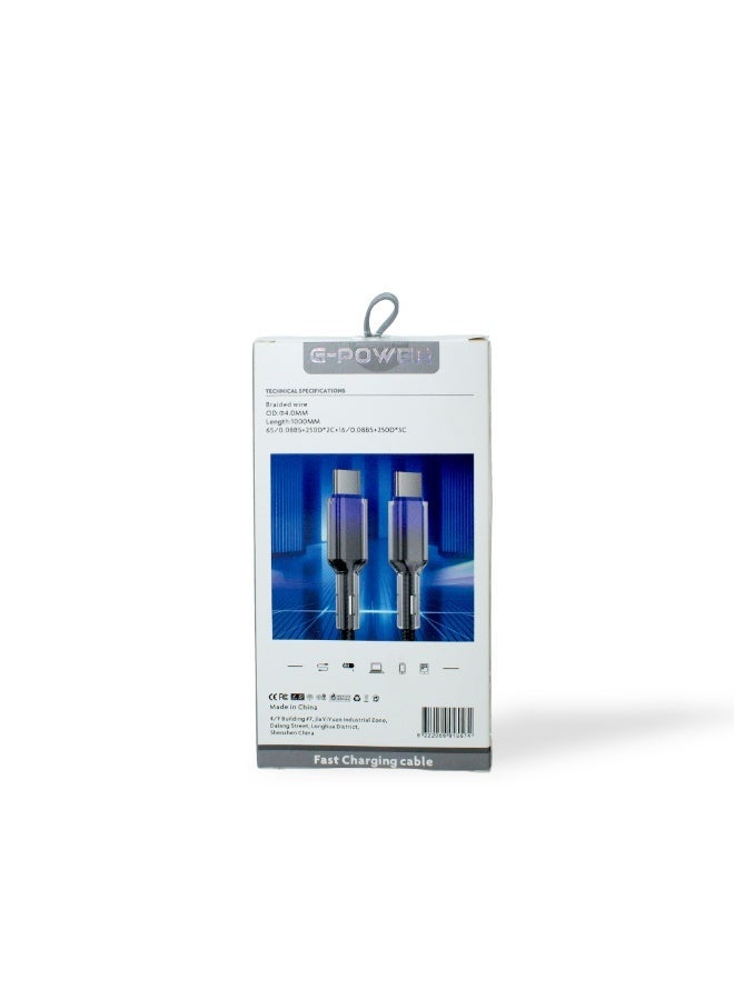 جي باور كابل G-Power GP-C55 (كابل USB-C إلى USB-C) 65 واط، يدعم أجهزة Apple iPhone 17/16/15 Series، وiPad Pro، وUSB-C MacBook، وSamsung Galaxy، وPixel، والأجهزة اللوحية، بطول 1 متر - أسود - Image 5
