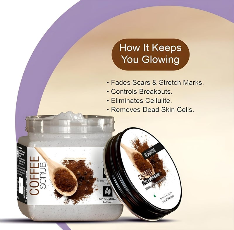 Generic VGSE Natural Coffee Face Scrub For men and women380 ml Paraben SLS Freevegan Dermatologically Tested1 PC  - Image 5
