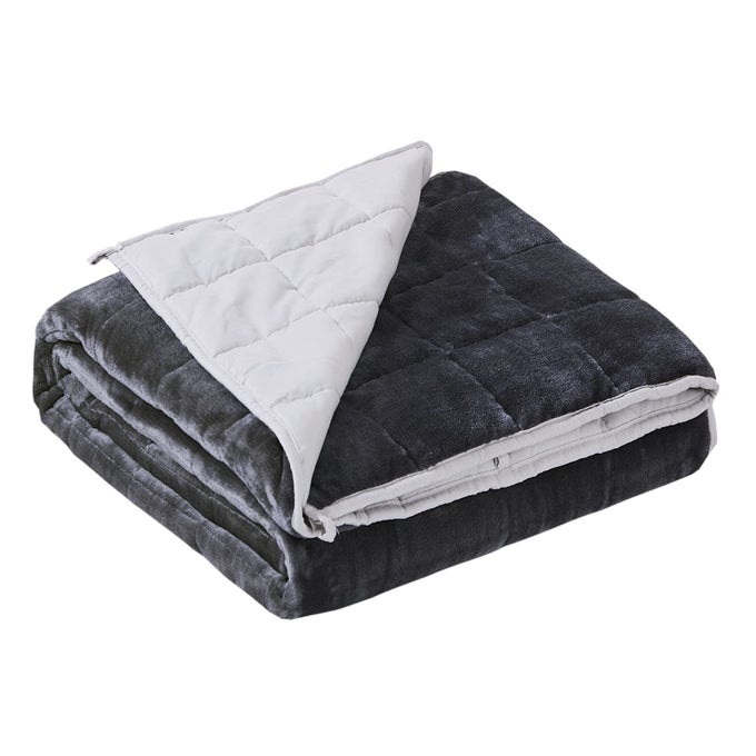 WEIGHTED BLANKET 20LBS QUEEN SIZE FUZZY WARM FLANNEL THROW BLANKET WITH SOFT BREATHABLE SANDED 60 X 80 INCHES GREY