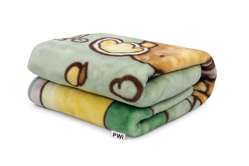 PWI Newborn Cloudy Baby's All Season Ultra Soft Double Layer Blanket/Wrapper for Baby(90x110cm) (Green) 0-3 Years - Image 1