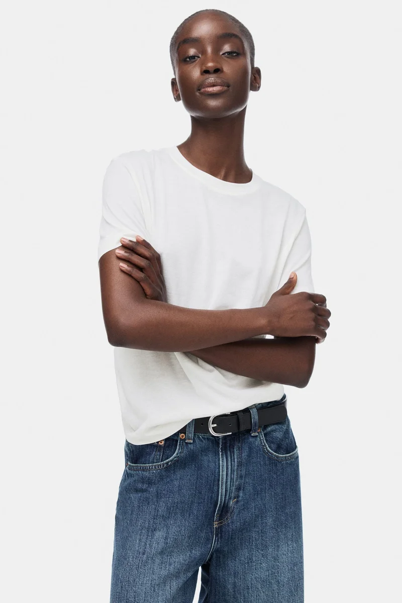 اتش اند ام تي-شيرت من مزيج الحرير