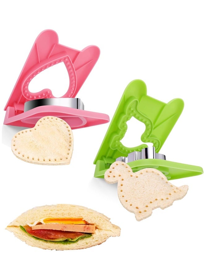 2PCS Sandwich Maker, Sandwich Cutters for Kids Lunch, Crustless Breakfast Sandwich Cutter and Sealer Set - Image 1