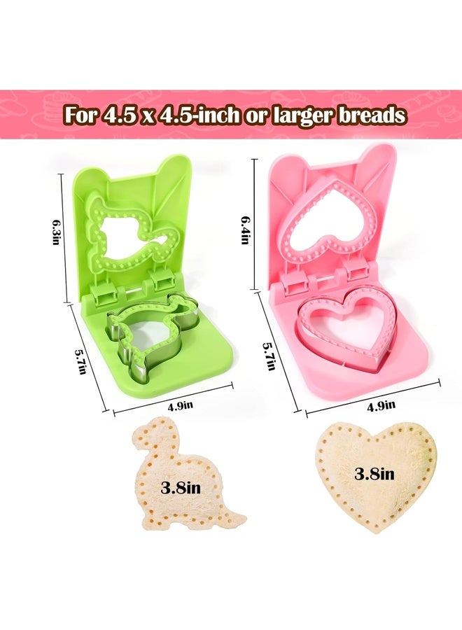 2PCS Sandwich Maker, Sandwich Cutters for Kids Lunch, Crustless Breakfast Sandwich Cutter and Sealer Set - Image 2