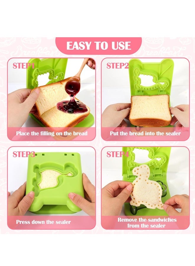 2PCS Sandwich Maker, Sandwich Cutters for Kids Lunch, Crustless Breakfast Sandwich Cutter and Sealer Set - Image 5