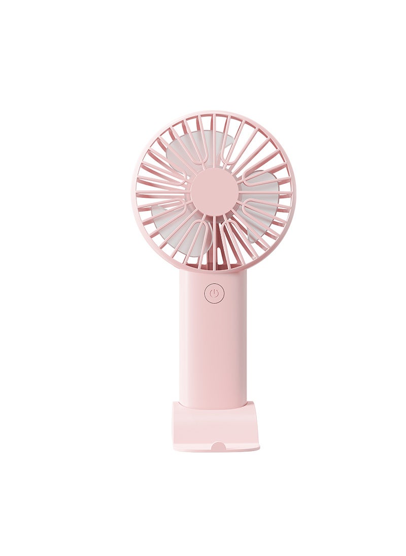 Generic - مروحة USB محمولة مع شاشة رقمية بخمس سرعات GS-02 مروحة صغيرة (وردية) - Image 1