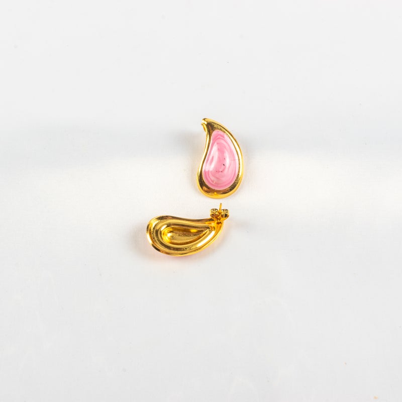 حلق أستانليس ستيل ذهبي × بينك - Image 2