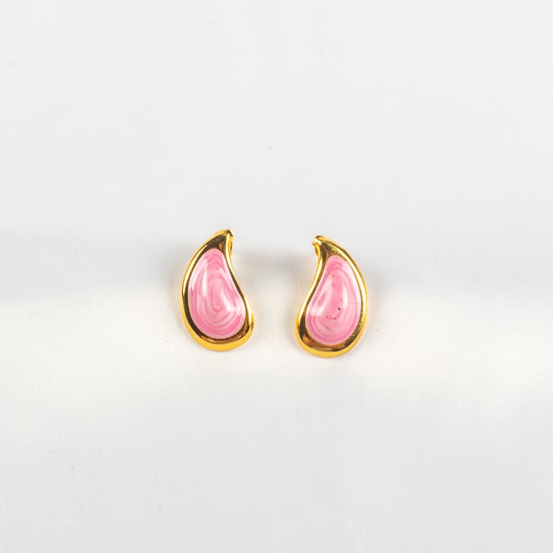 حلق أستانليس ستيل ذهبي × بينك - Image 1