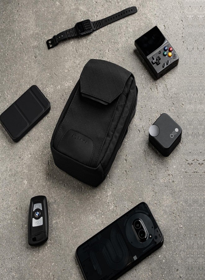 ALPAKA Modular Sling V2 - Crossbody Bag, Shoulder Bag and Phone Bag with Magnetic Phone Pocket, Detachable Adjustable Shoulder Strap and Waterproof Zippers, Axogrid 300D Black - Image 2