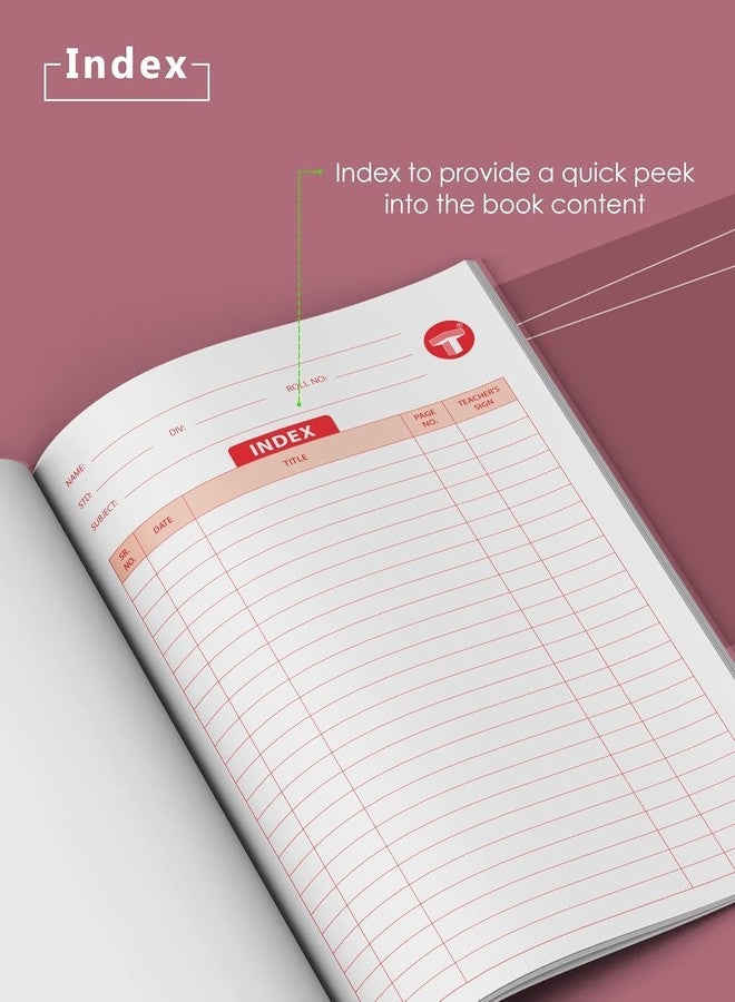 TARGET PUBLICATIONS Single Line Interleaf Notebooks | One Side Blank/Unruled & One Side Ruled | 172 Pages | Soft Brown Cover | 17 x 27 cm Approx | Interleaf Copy | Pack of 5 | GSM 57 - Image 4