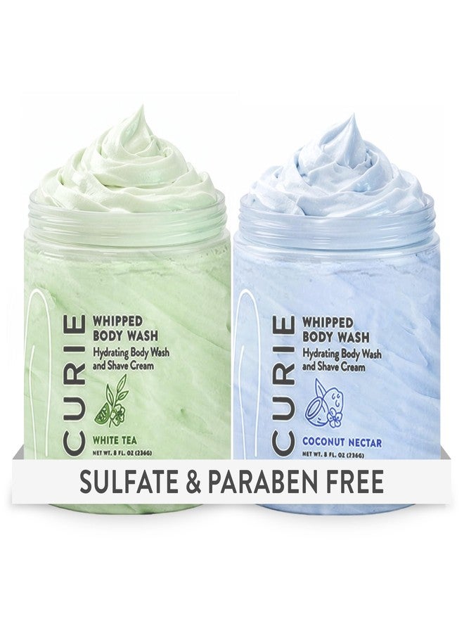 Curie Whipped Body Wash Two Pack, Coconut Nectar and White Tea, Moisturizing Cream Body Cleanser, Sulfate Free, Paraben Free, Vegan, 8 oz Each - Image 1