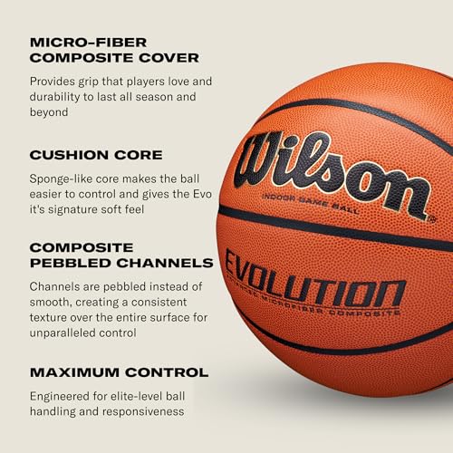 WILSON Evolution Indoor Game Basketball, Navy, Size 7 - 29.5" - Image 5
