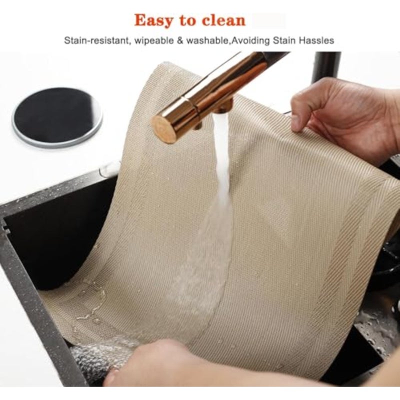 Placemats, 8pcs Non-Slip Crossweave Woven Vinyl Insulation Place Mat, Washable Table Mats For Restaurants Party Decoration 45 x 30 cm - Image 5