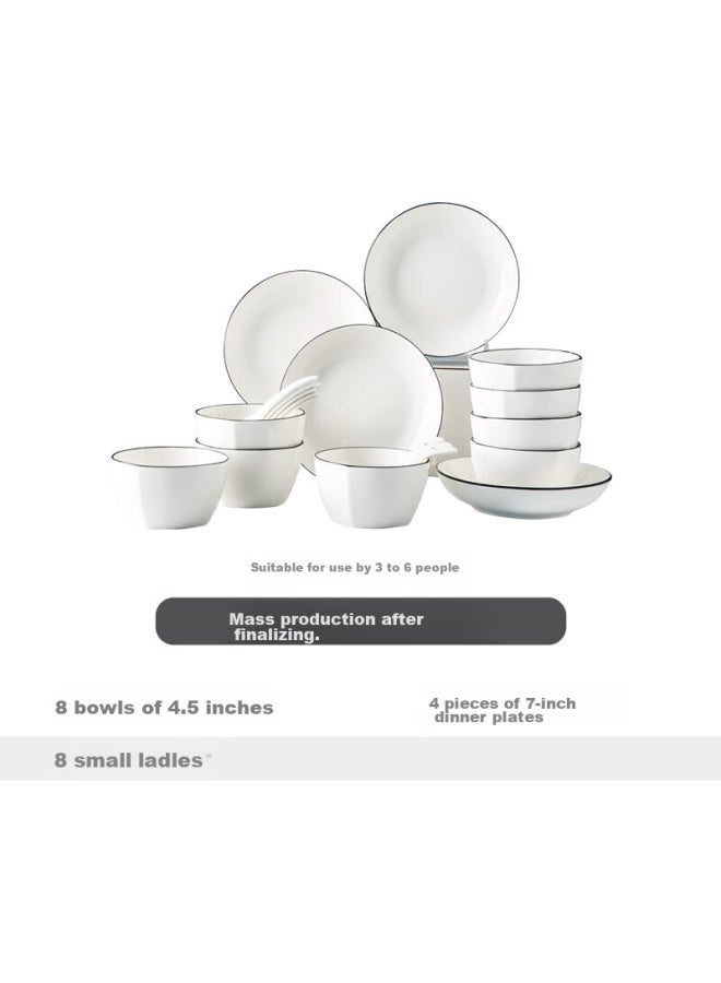 Ijarl Bowl And Plate Set, Nordic Tableware Set, Ceramic Tableware Set, Home Ceramic Set, Louyi 20-piece Set - Image 4