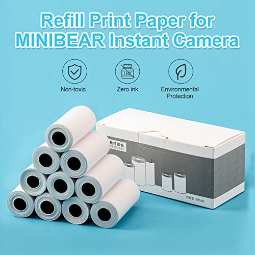 MINIBEAR 10 Rolls Print Paper Roll Refill Works with MINIBEAR Instant Camera, Fit for Most Kids Camera Paper Roll Refill Thermal - Image 2