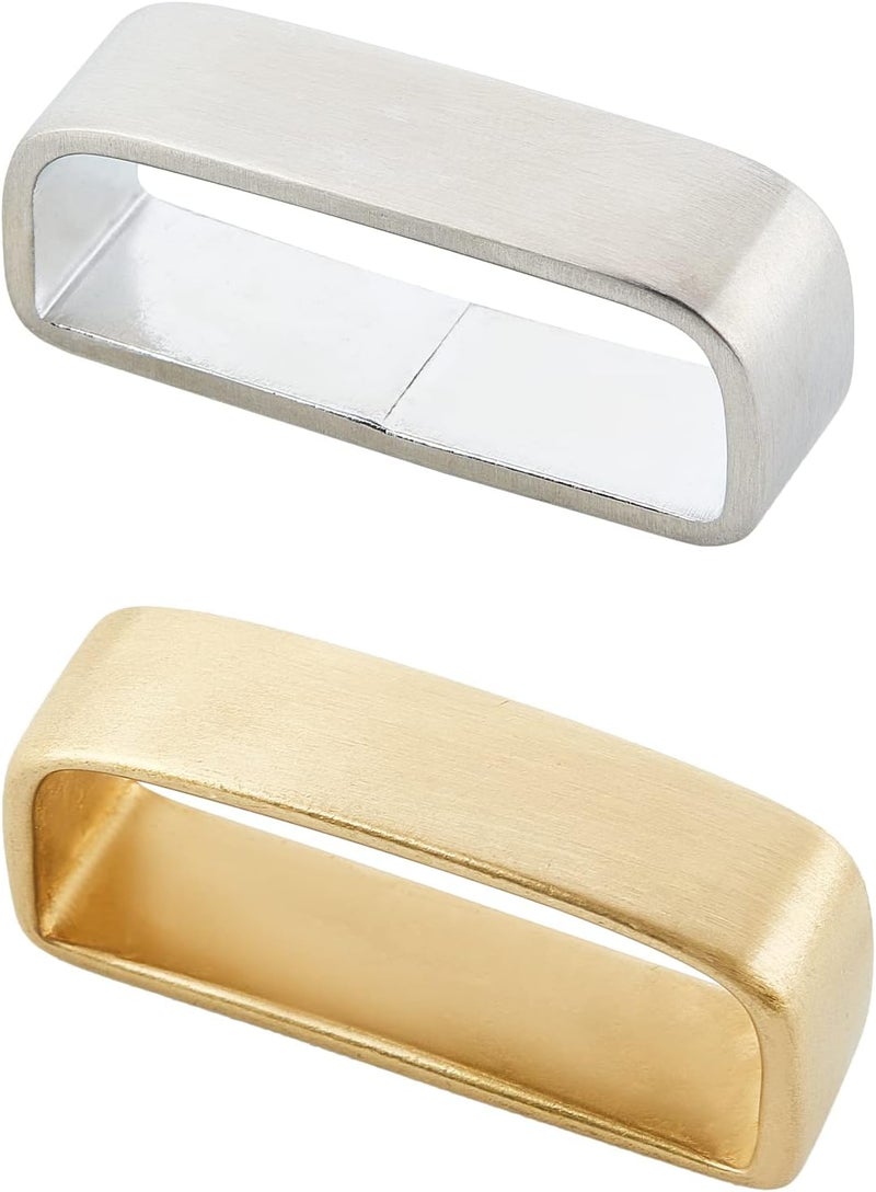 klarako 2 Sizes Belt Lklarako Keeper, Metal Rectangle Rings Buckle Bag Belt Strap Lklarako Ring Hardware 1.75/1.81 Inch Webbing Men's Belts Buckle Accessories for DIY Handbag Purse Luggage Belt - Image 1