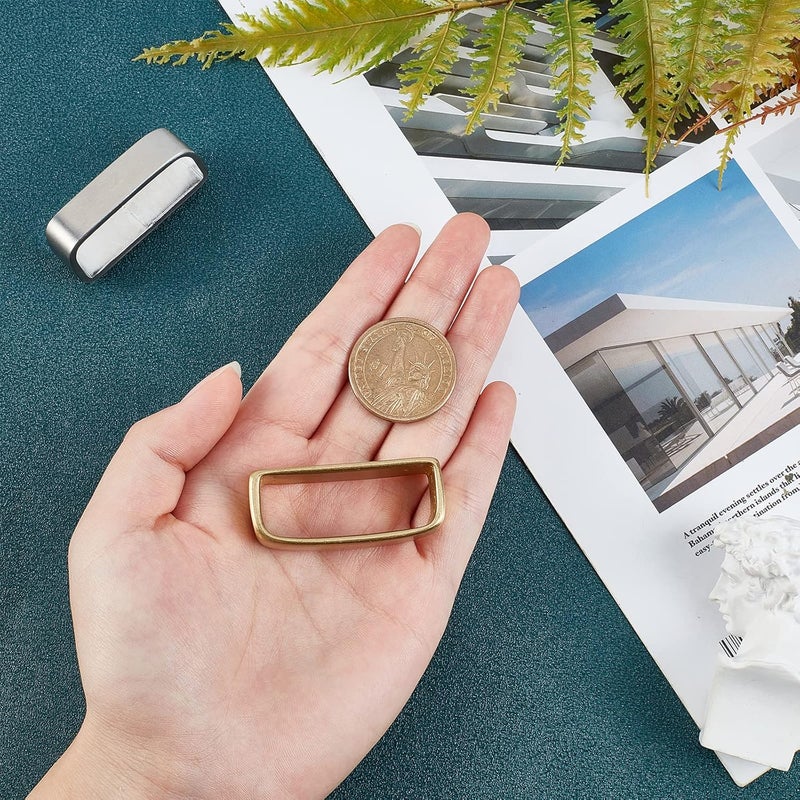 klarako 2 Sizes Belt Lklarako Keeper, Metal Rectangle Rings Buckle Bag Belt Strap Lklarako Ring Hardware 1.75/1.81 Inch Webbing Men's Belts Buckle Accessories for DIY Handbag Purse Luggage Belt - Image 3