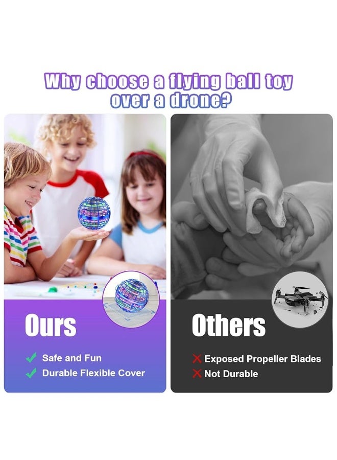 XINHOME Flying Ball Orb Toys Hover Soaring Flying Toy Globe Shape Magic Boomerang Spinner Hand Controller Mini Drone for Kids Adults Outdoor Indoor (Blue) - Image 5