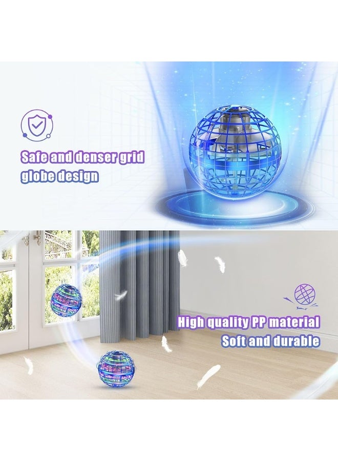 XINHOME Flying Ball Orb Toys Hover Soaring Flying Toy Globe Shape Magic Boomerang Spinner Hand Controller Mini Drone for Kids Adults Outdoor Indoor (Blue) - Image 2