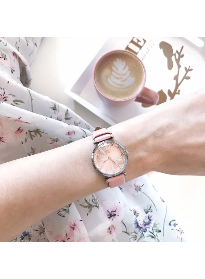 SHENGKE Minimalist Watches for Women Ultra Thin Leather Strap Fashion Creative Waterproof Watch - Image 2