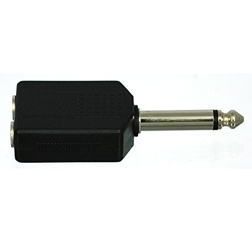 CESS 6.35mm 1/4 Inch Mono Male to 2 Female Splitter Adapter - 1/4 TS Male to Dual TS Female (2 Pack) - Image 2