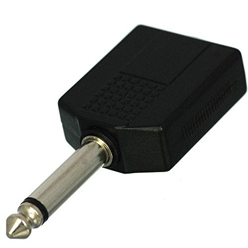 CESS 6.35mm 1/4 Inch Mono Male to 2 Female Splitter Adapter - 1/4 TS Male to Dual TS Female (2 Pack) - Image 3