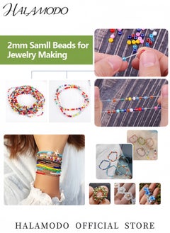 HALAMODO 3300-Piece Glass Seed Beads Kit 4mm Multicolor Seed Beads for Jewelry Making DIY Craft Supplies Kit for Bracelets Necklaces Earrings (20 Colors)  - Image 3