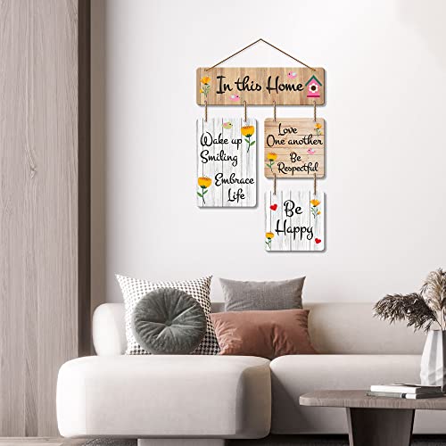 Artvibes In This Home Decorative Wall Art MDF Wooden Wall Hanger for Living Room | Quotes Decor Item | Home Quotes Wall Hanging | Modern Decor Items | Wall Poster | Unique Gift (WH_6508N) - Image 2