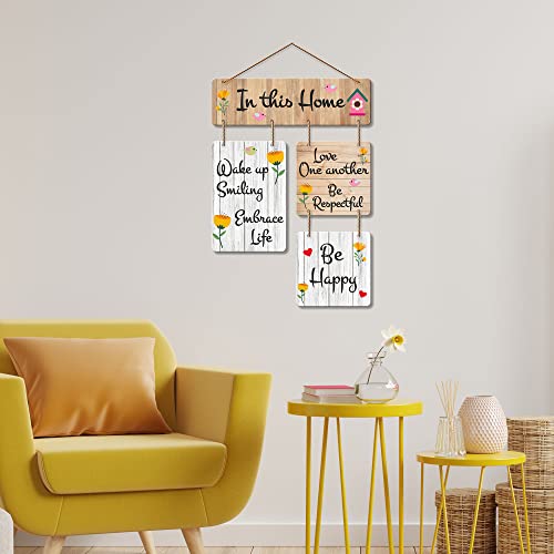 Artvibes In This Home Decorative Wall Art MDF Wooden Wall Hanger for Living Room | Quotes Decor Item | Home Quotes Wall Hanging | Modern Decor Items | Wall Poster | Unique Gift (WH_6508N) - Image 4