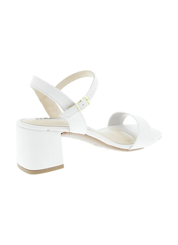 موليكا Moleca Ladies Mid Heel Sandals Off White | Made In Brazil