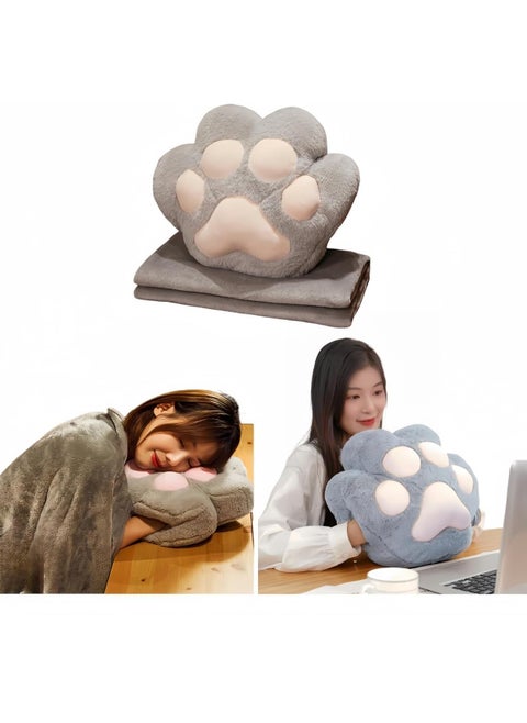 3 in 1 Travel Blanket and Pillow Set Hugging Pillow Soft Blanket Fluffy Portable Cushion with Hand Warmer Design,Hugging Pillow for Travel, Camping, Home and Office