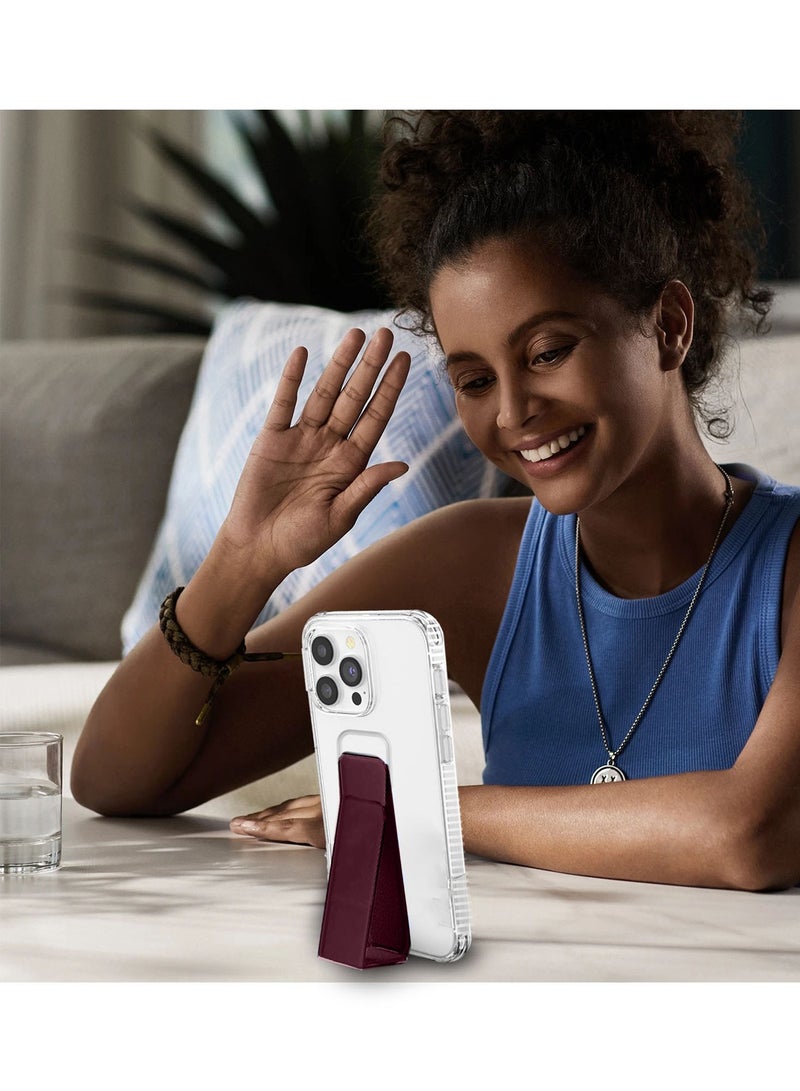 Wtech Apple iPhone 16 Pro 2024 TPU Hand Grip Air Pillow Case Cover - Clear/Maroon - Image 5