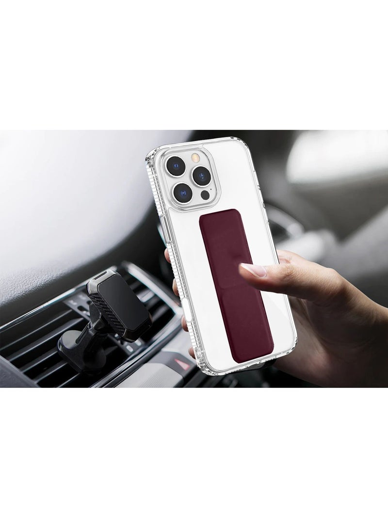 Wtech Apple iPhone 16 Pro 2024 TPU Hand Grip Air Pillow Case Cover - Clear/Maroon - Image 3