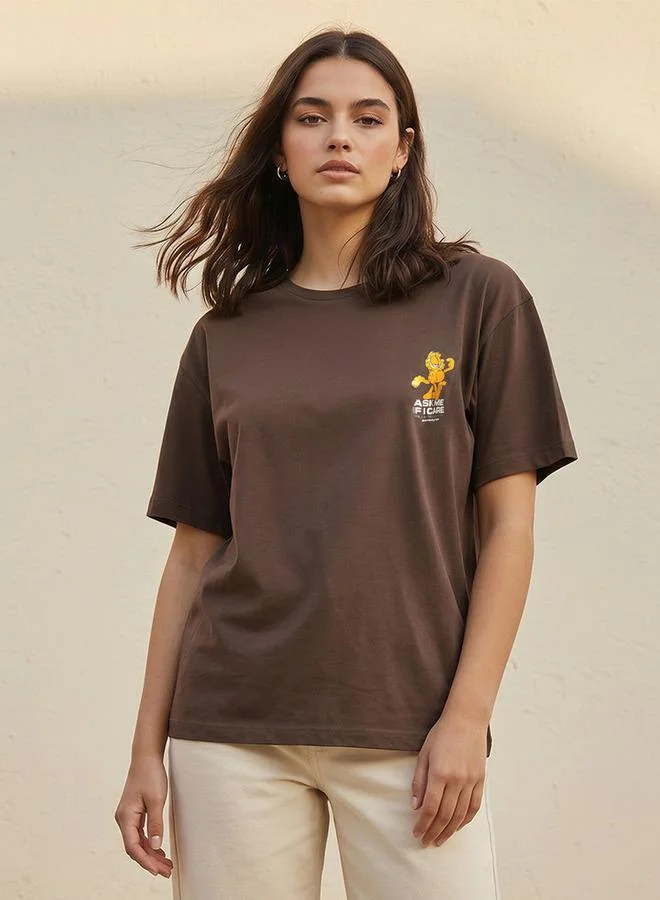 SP Characters Garfield Boxy Fit Cotton T-shirt