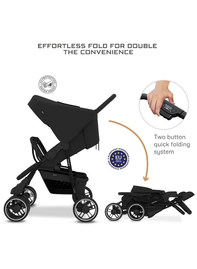 نيوبريز عربة أطفال توأمشقيقة مزدوجة من ، عربة أطفال مدمجة، قابلة للطي بيد واحدة، مظلة مقاومة للماء  +، ضمان  سنوات - Image 5