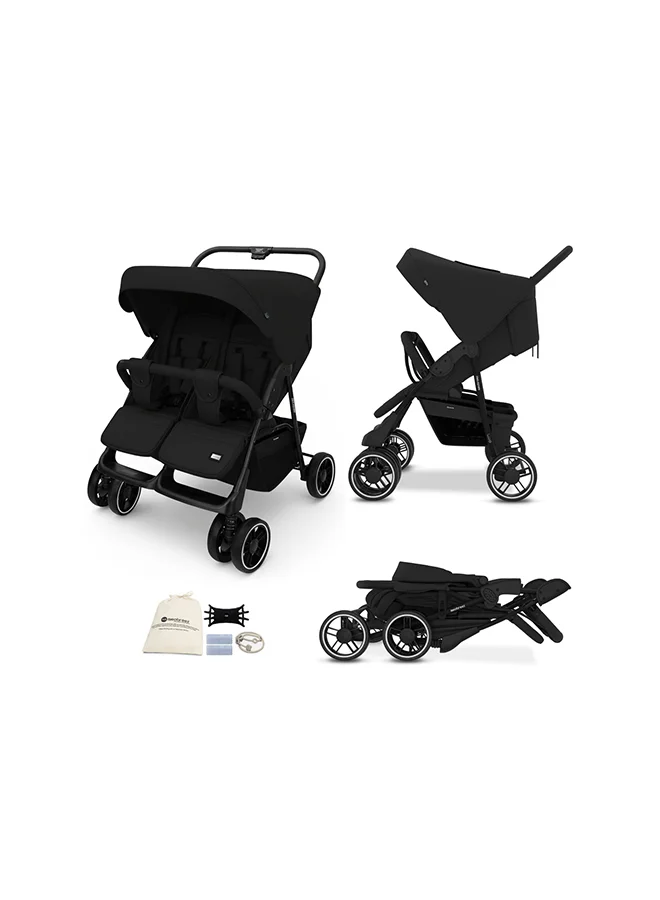 نيوبريز عربة أطفال توأمشقيقة مزدوجة من ، عربة أطفال مدمجة، قابلة للطي بيد واحدة، مظلة مقاومة للماء  +، ضمان  سنوات