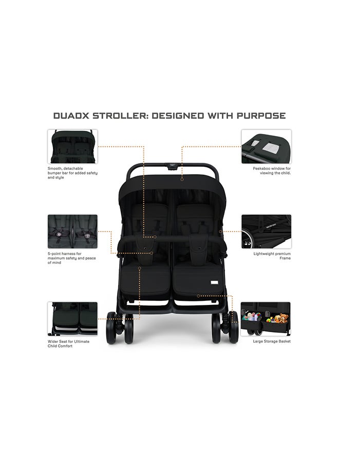 نيوبريز عربة أطفال توأمشقيقة مزدوجة من ، عربة أطفال مدمجة، قابلة للطي بيد واحدة، مظلة مقاومة للماء  +، ضمان  سنوات - Image 3