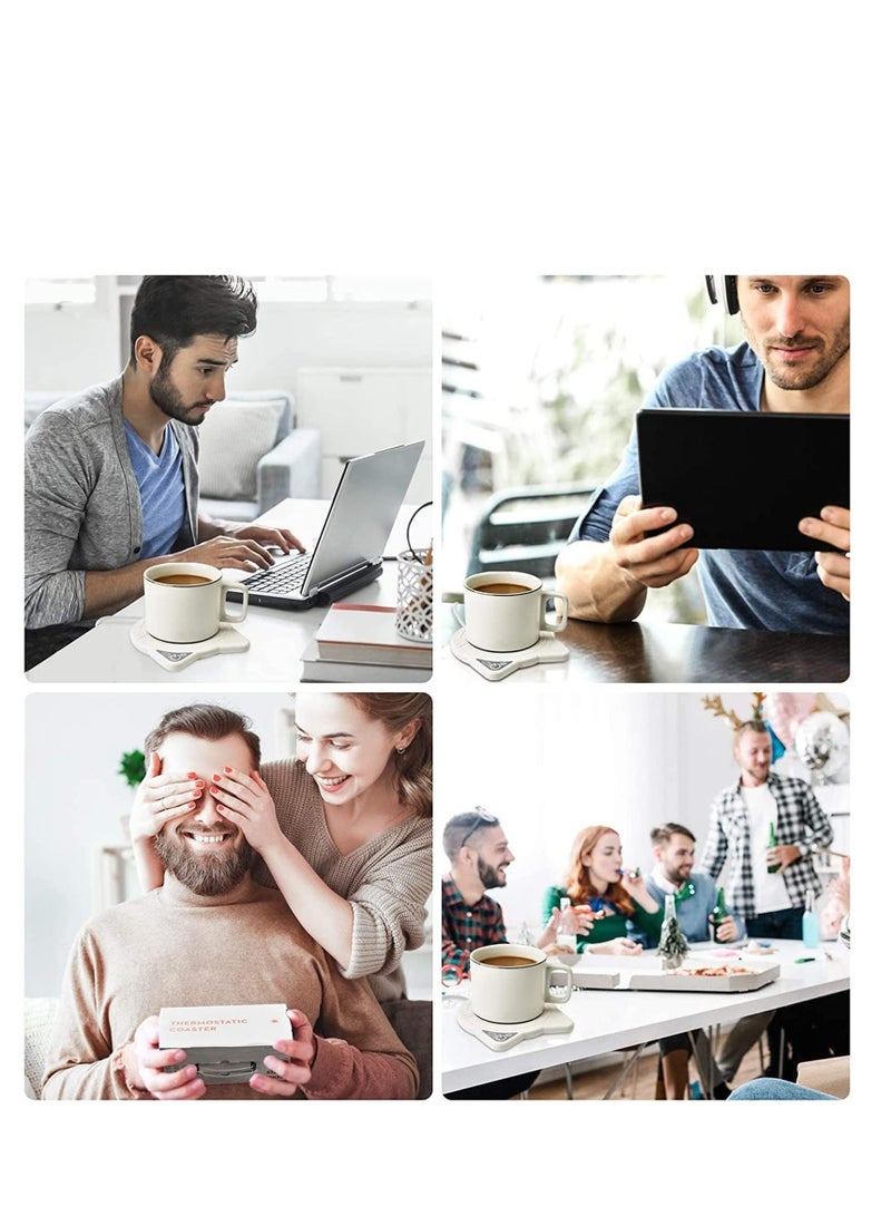 شو وو Coffee Mug Warmer Electric Cup Beverage Heater for Desk Smart heater Auto Shut Off Heated Use Office Home to Warm Tea Milk - Image 2
