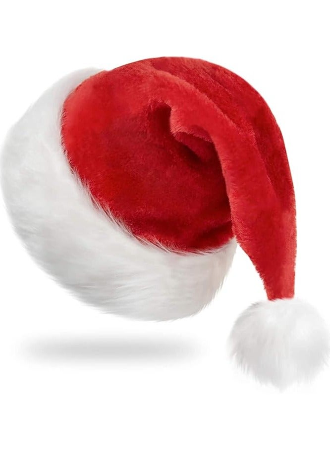 Scrolls Premium Christmas Hat Fluffy Santa Hat Xmas Holiday Hat for Adults Velvet Comfort Christmas Hats 45x32cm - Image 1