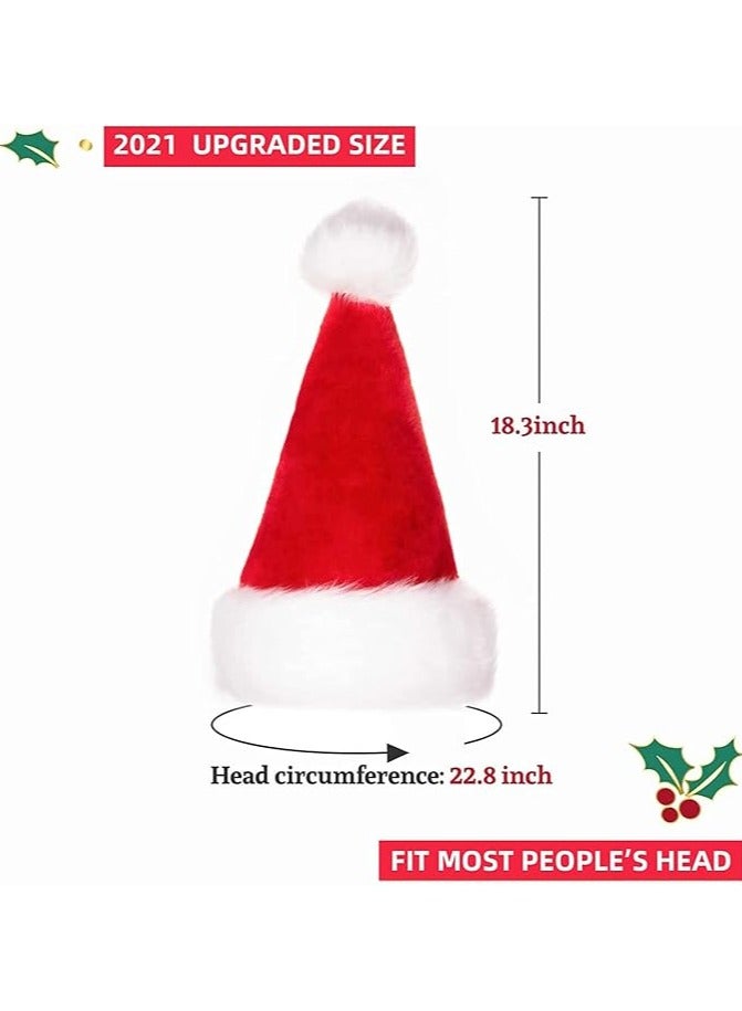Scrolls Premium Christmas Hat Fluffy Santa Hat Xmas Holiday Hat for Adults Velvet Comfort Christmas Hats 45x32cm - Image 3