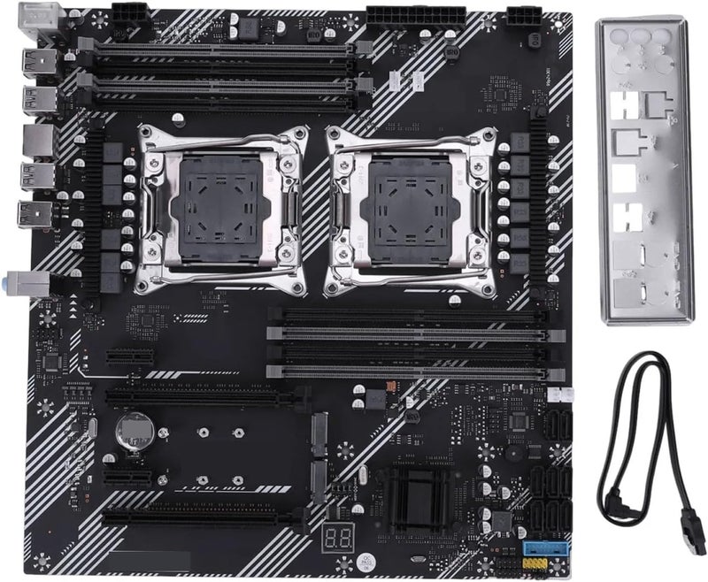 Compatible X99 Dual Desktop Motherboard, 8 DDR4 Memory Slots Gaming Mainboard with USB3.0 USB2.0 M.2 NVME SATA 3.0 Interface - Image 1