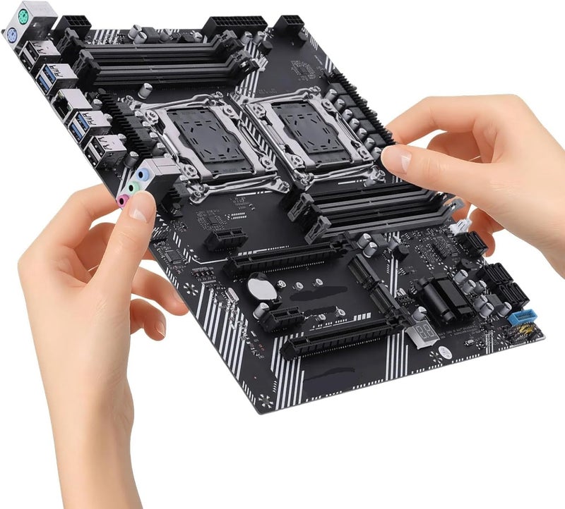 Compatible X99 Dual Desktop Motherboard, 8 DDR4 Memory Slots Gaming Mainboard with USB3.0 USB2.0 M.2 NVME SATA 3.0 Interface - Image 4