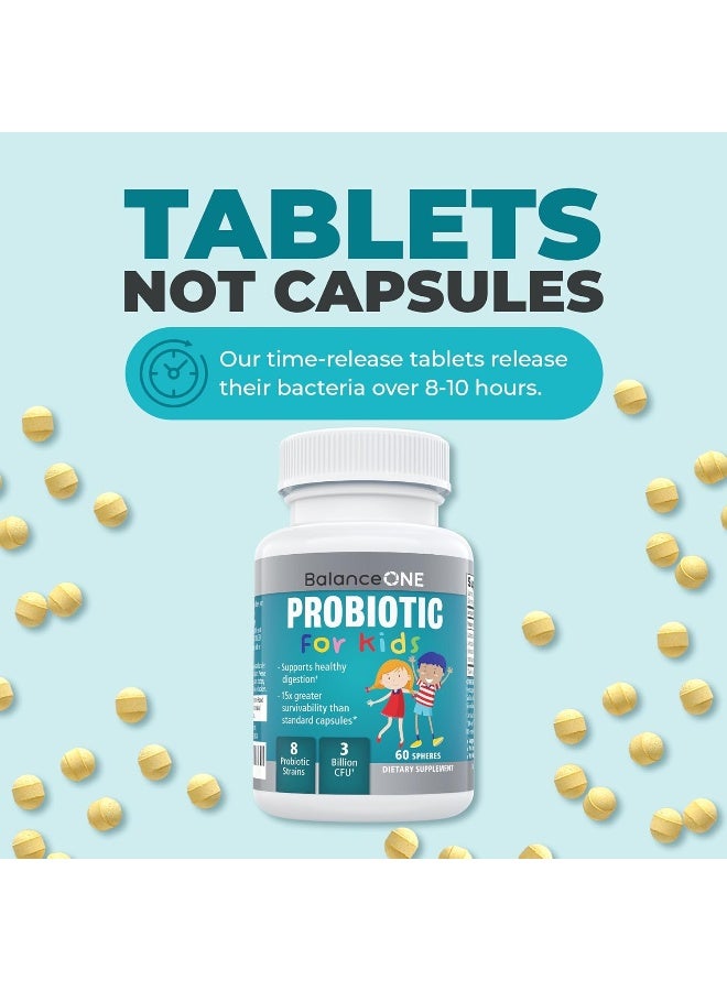 Balance ONE Probiotic For Kids, Children’S Gut Health And Digestive Support, Once Daily, Time Release 15X More Effective, Shelf Stable, Sugar Free Kids Probiotic, Easy To Swallow, 60 Day Supply - Image 5