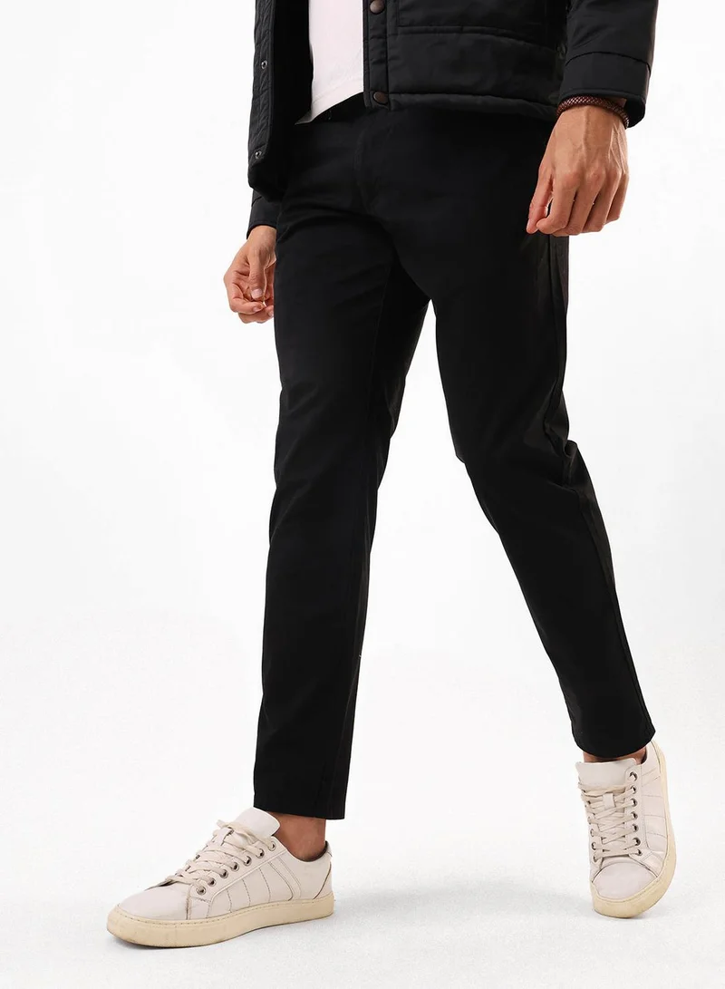 دينيس لينغو بنطلون تشينو رجالي أسود قطن % بقصة ضيقة