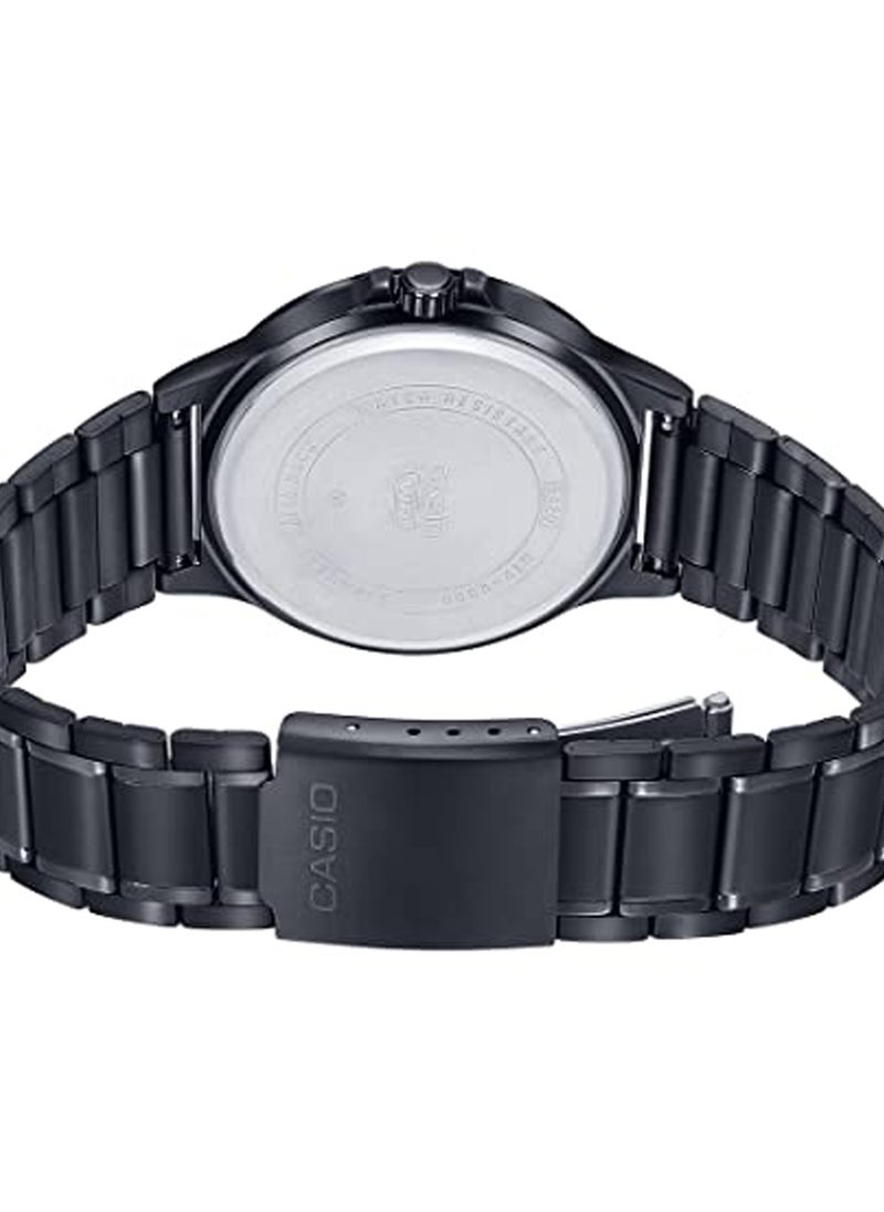 Men's Black Ion Plated Band Roman Numeral Analog Quartz Watch MTP-V300B-1AUDF