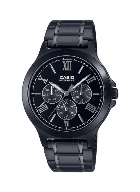 Men's Black Ion Plated Band Roman Numeral Analog Quartz Watch MTP-V300B-1AUDF